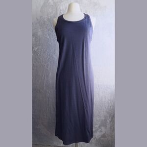 ICE BREAKER Panther Gray Yanni Tank Midi Dress Size L Merino Wool Blend CoolLite